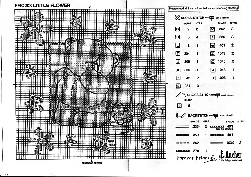 Schema punto croce Little Flower 3