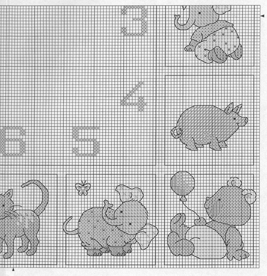 Schema punto croce Orologio Happy Friends 5