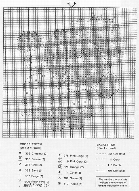 Schema punto croce Orsa Con Cappello 2