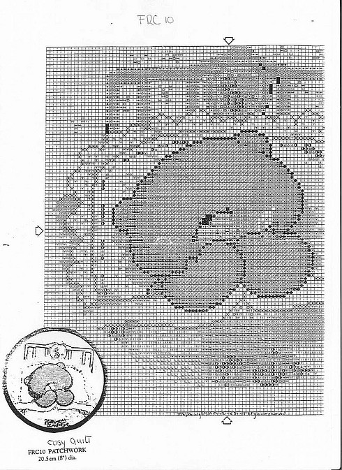 Schema punto croce Orsetto A Letto 2