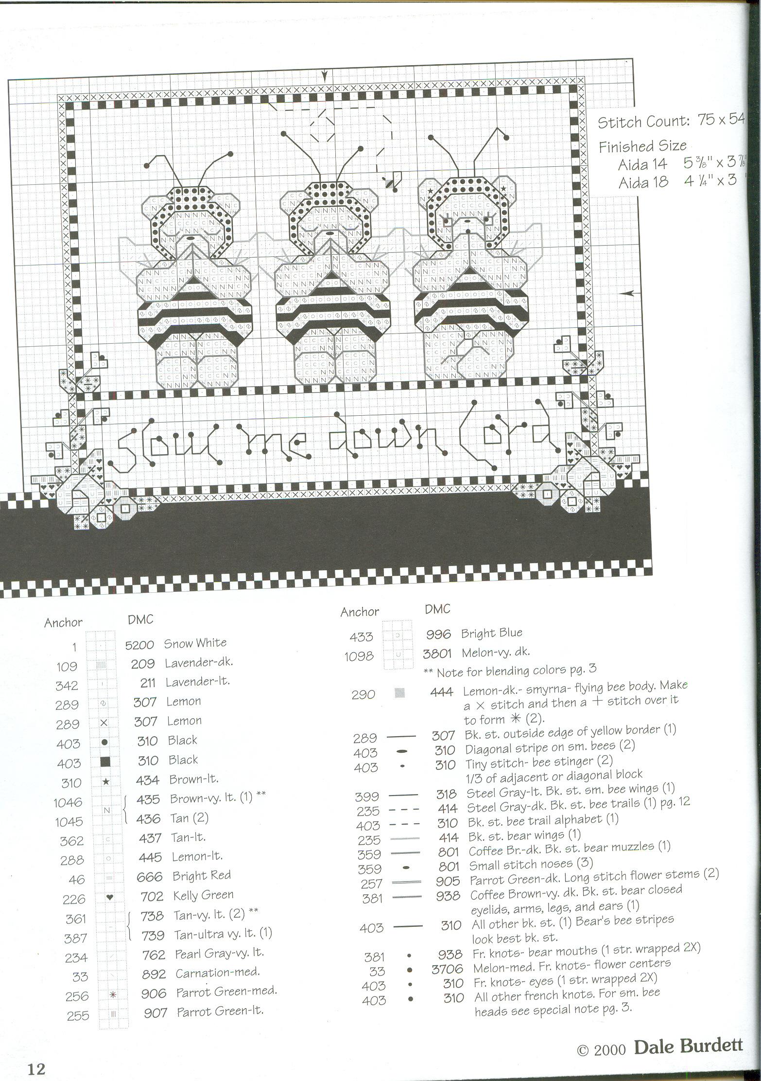 Schema punto croce Orsi Ape 13