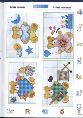 Schema punto croce Orsi Mini