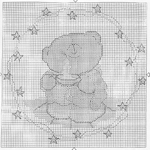 Schema punto croce Orso Con Candela 2