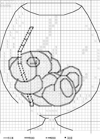 Schema punto croce Orso Nel Bicchiere 3