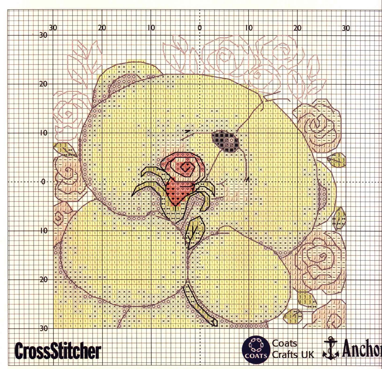 Schema punto croce Rosa Xte 2