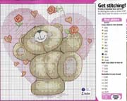 Schema punto croce Valentine Bear 5