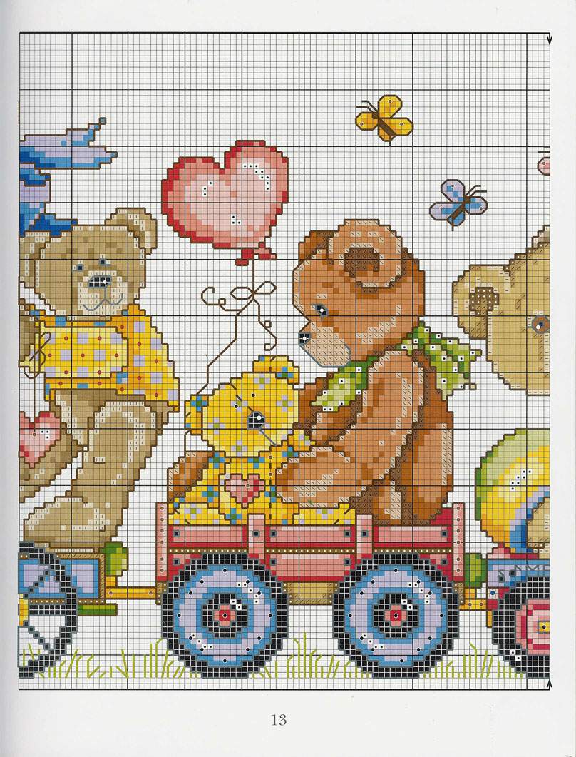 Schema punto croce Teddies 10