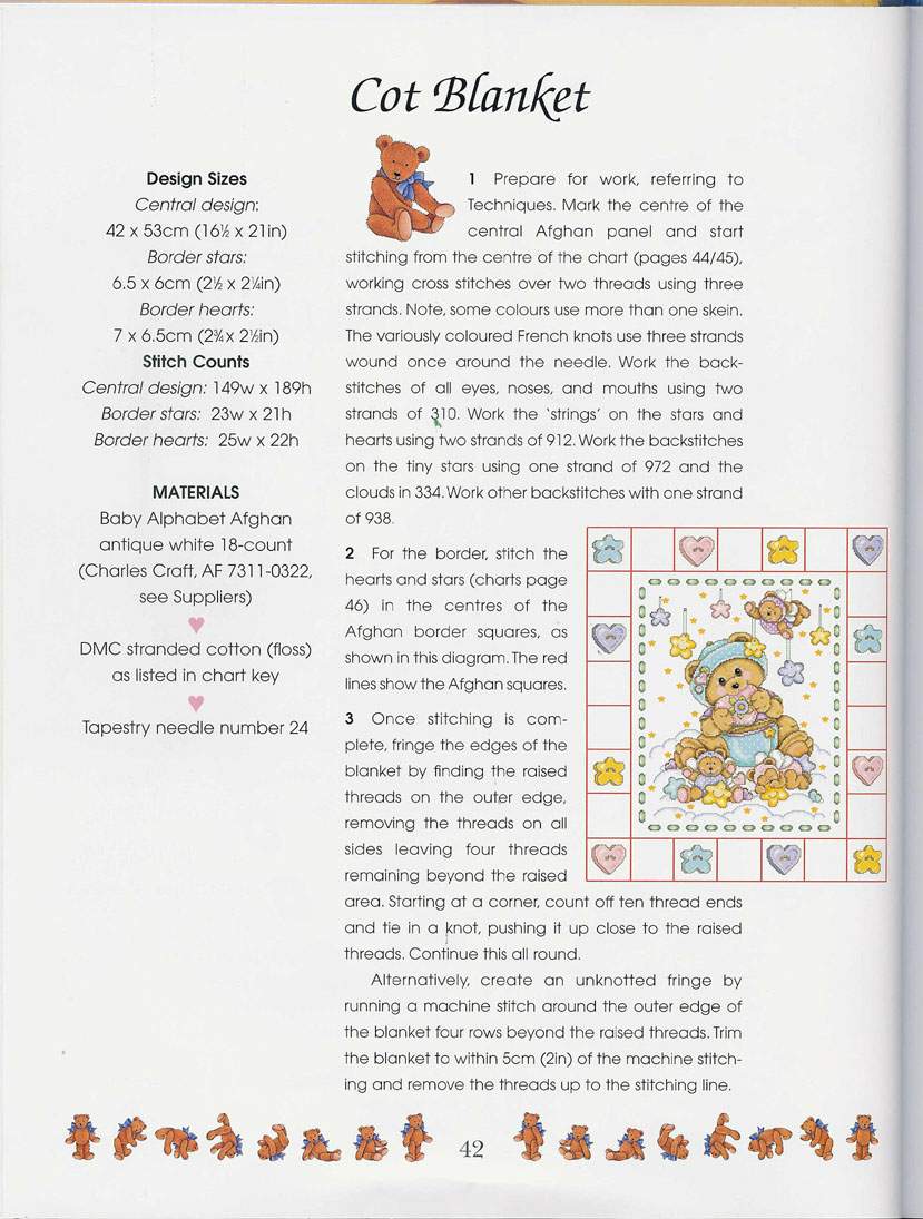 Schema punto croce Teddies 39