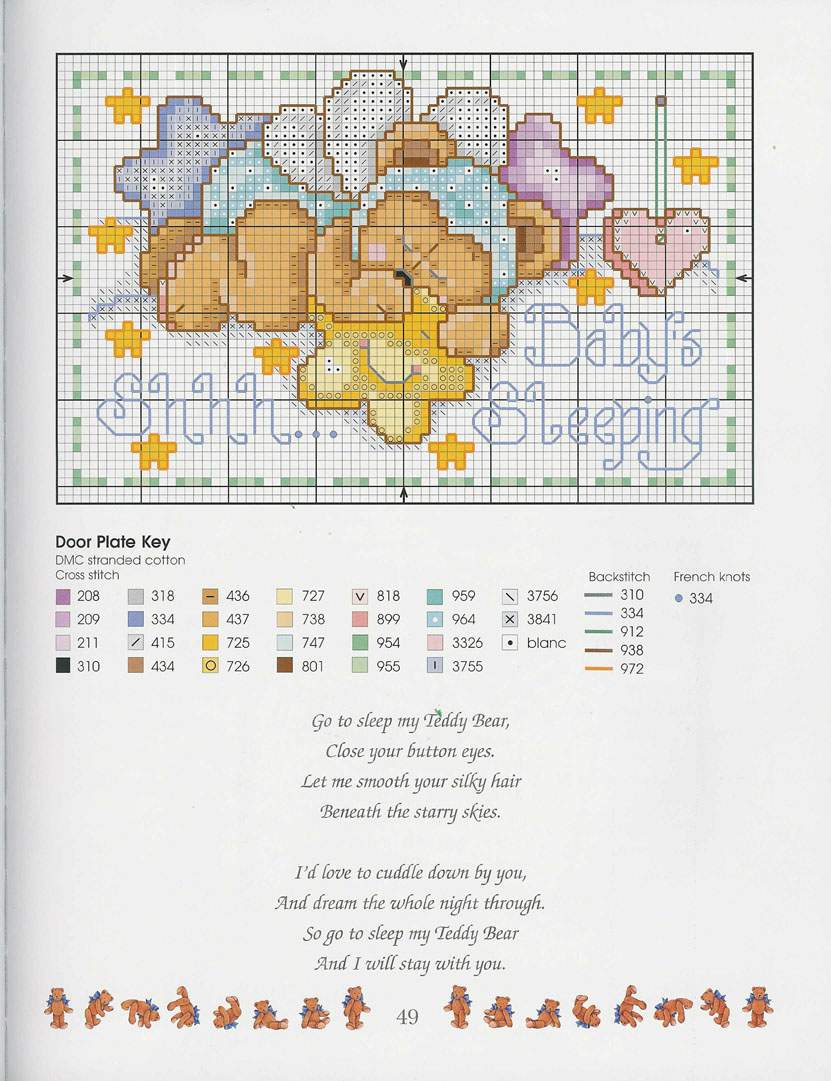 Schema punto croce Teddies 46