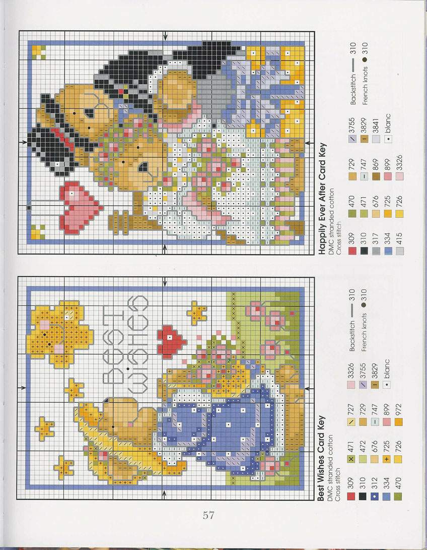 Schema punto croce Teddies 54