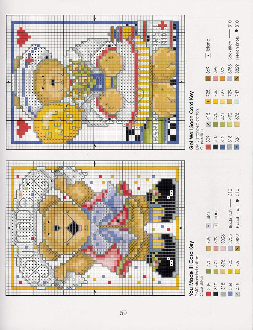 Schema punto croce Teddies 56