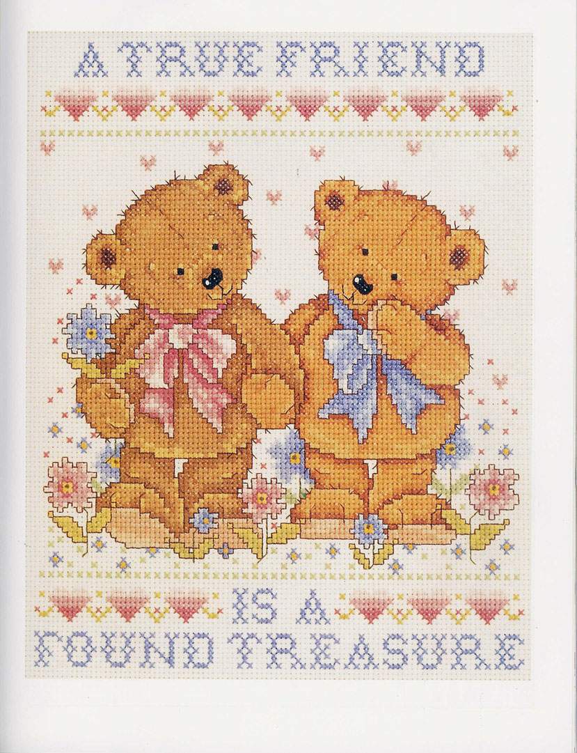 Schema punto croce Teddies 64