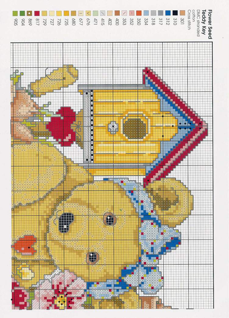 Schema punto croce Teddies 69