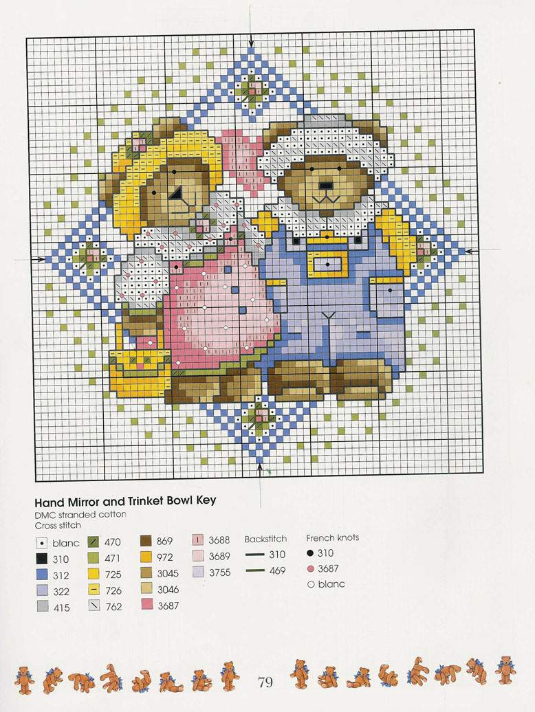 Schema punto croce Teddies 76