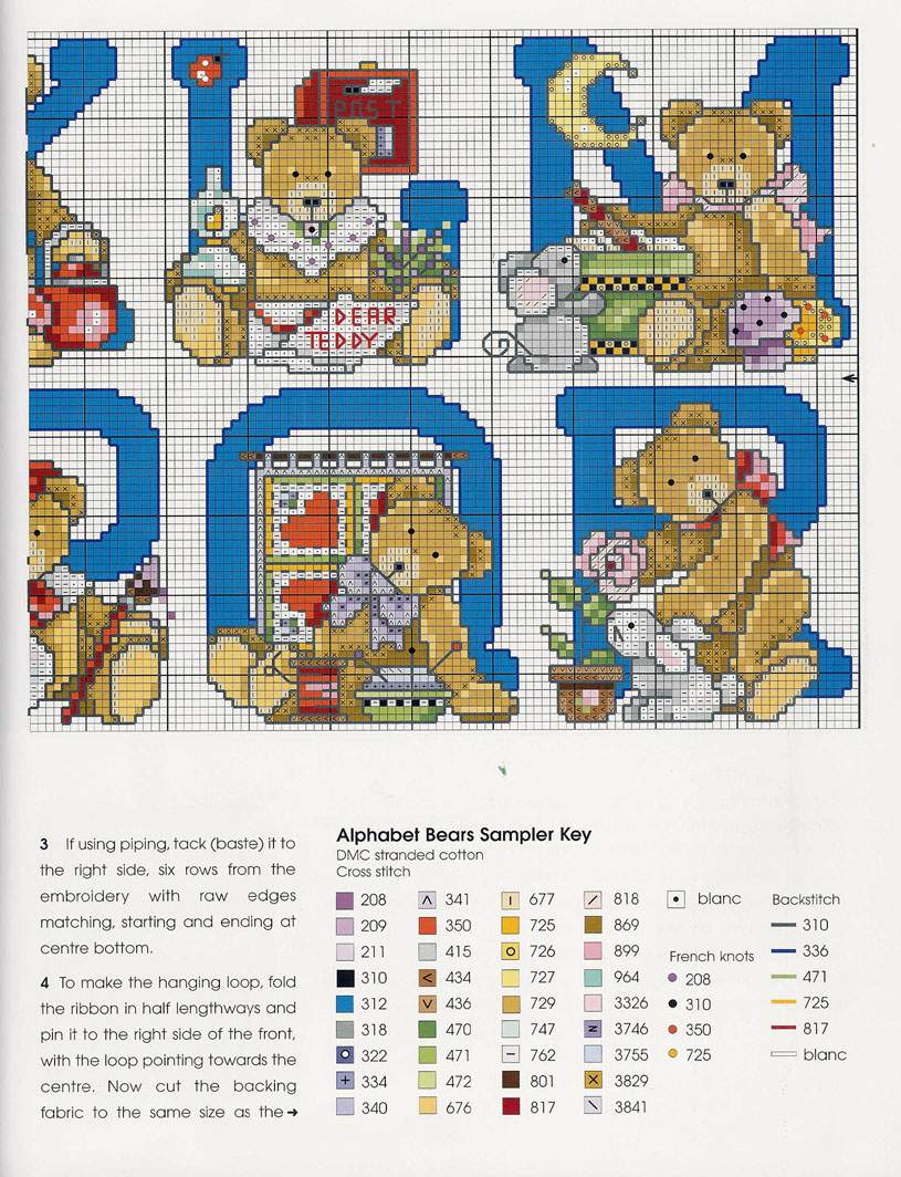 Schema punto croce Teddies 88