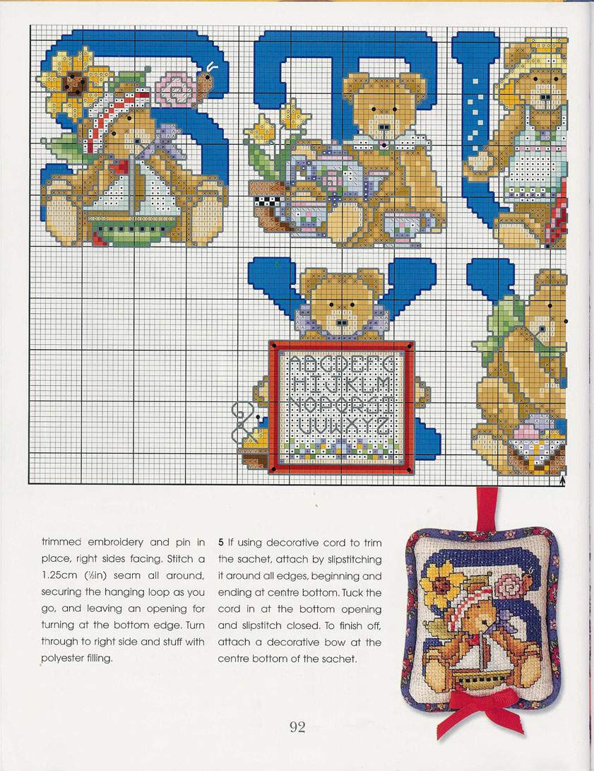 Schema punto croce Teddies 89