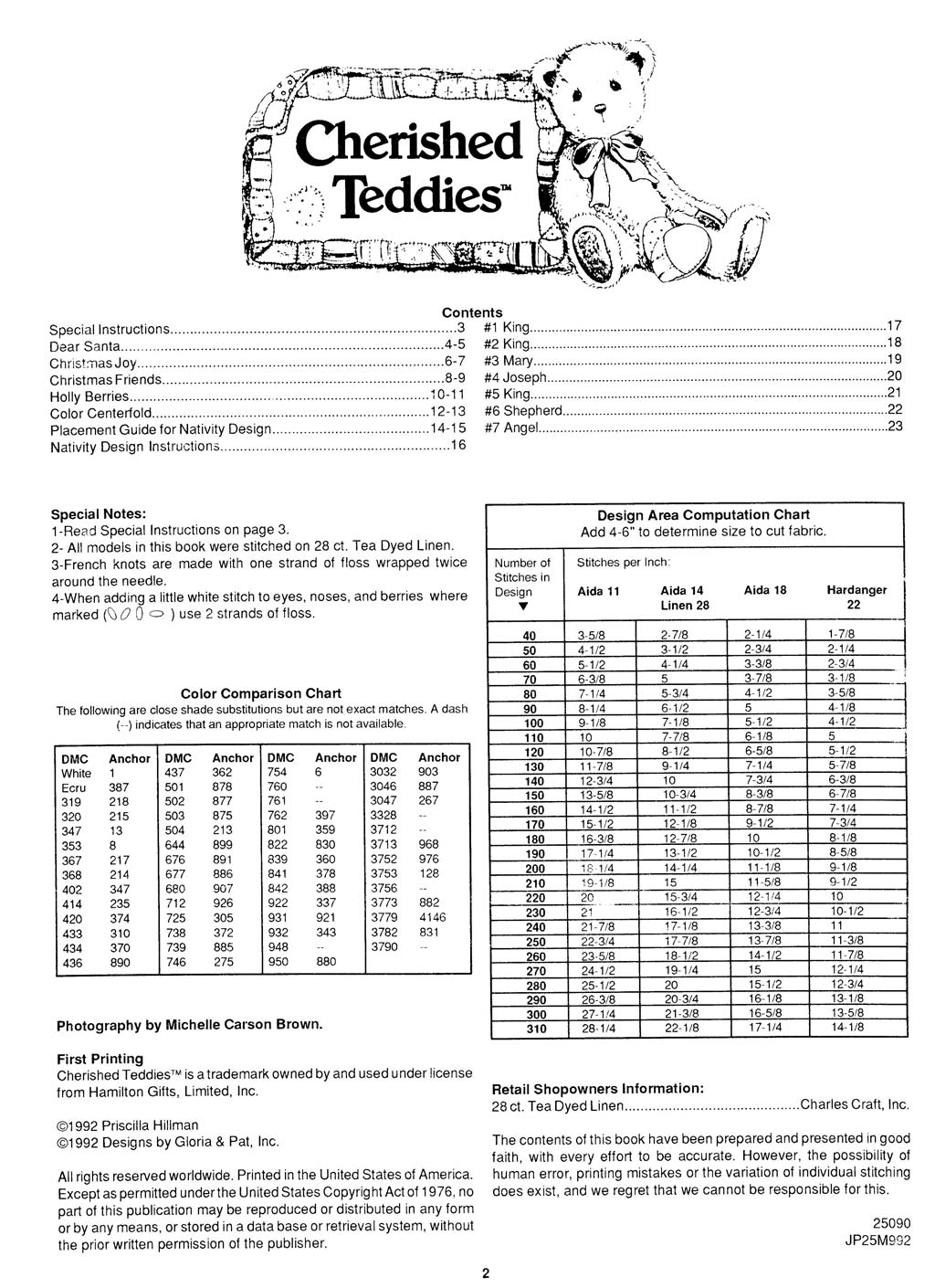 Schema punto croce Teddies Nativity 2
