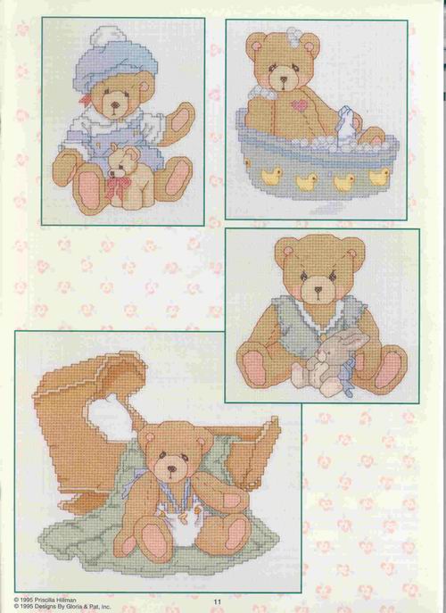 Schema punto croce Teddies Nursery 2