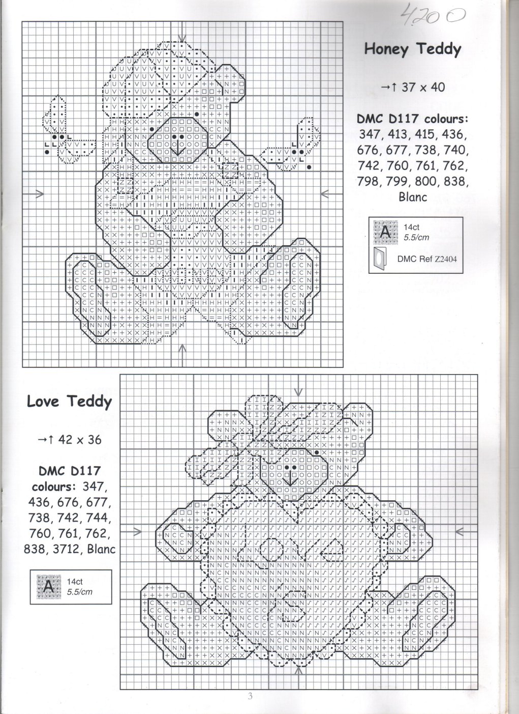 Schema punto croce Teddiess 2