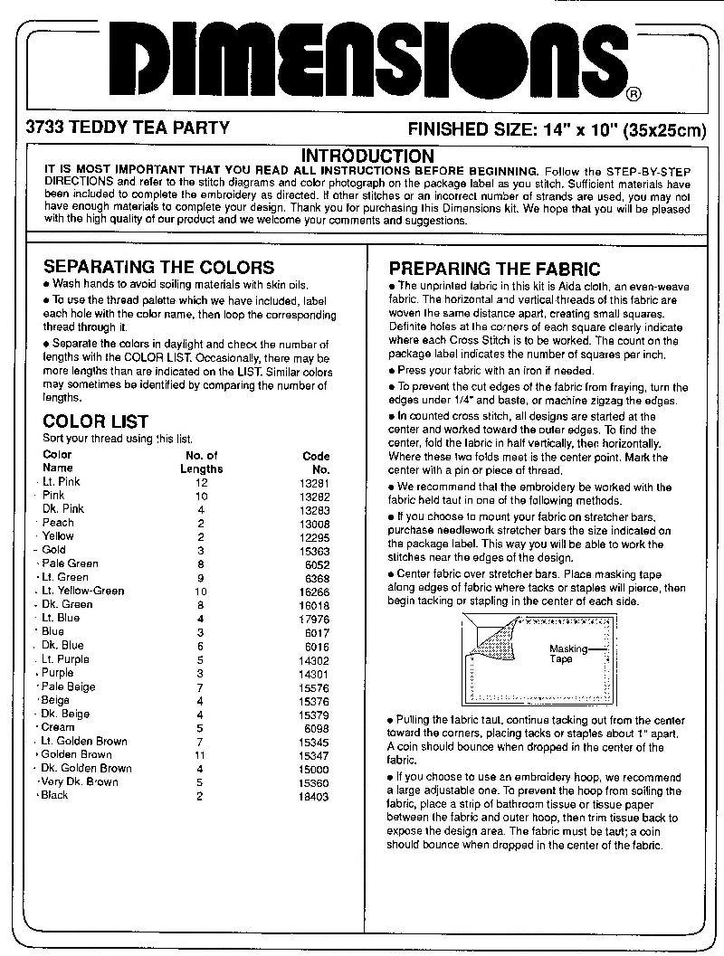 Schema punto croce Teddy Tea Party 4