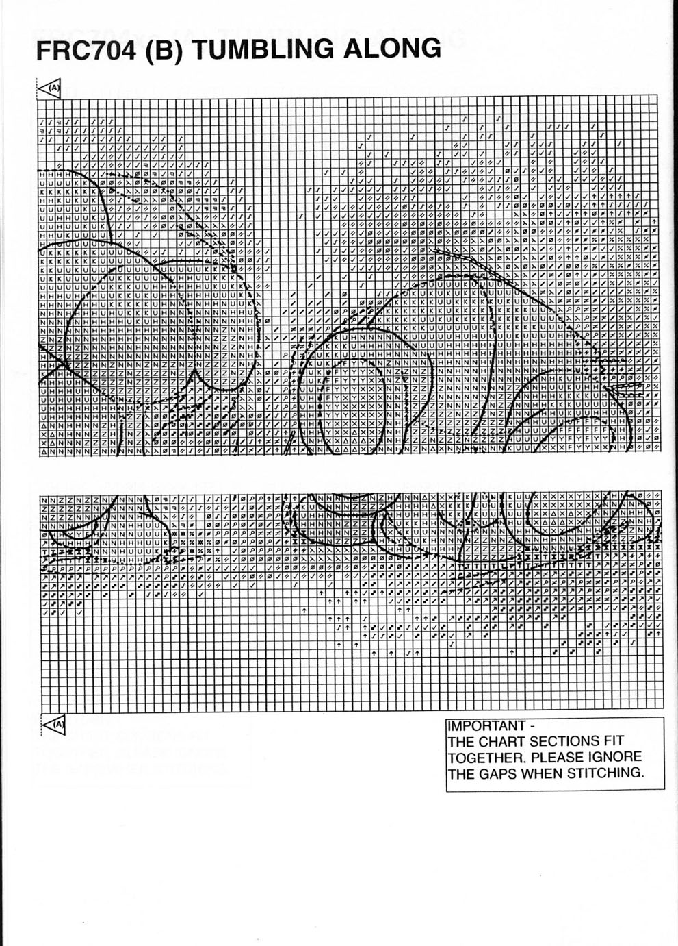 Schema punto croce Tumbling Along 4