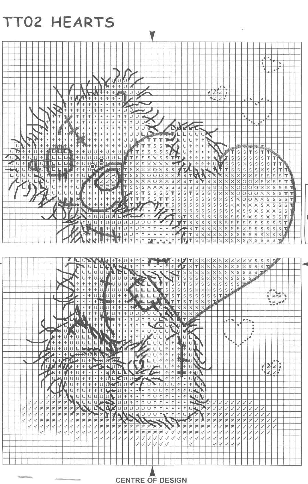 Schema punto croce Hearts 2