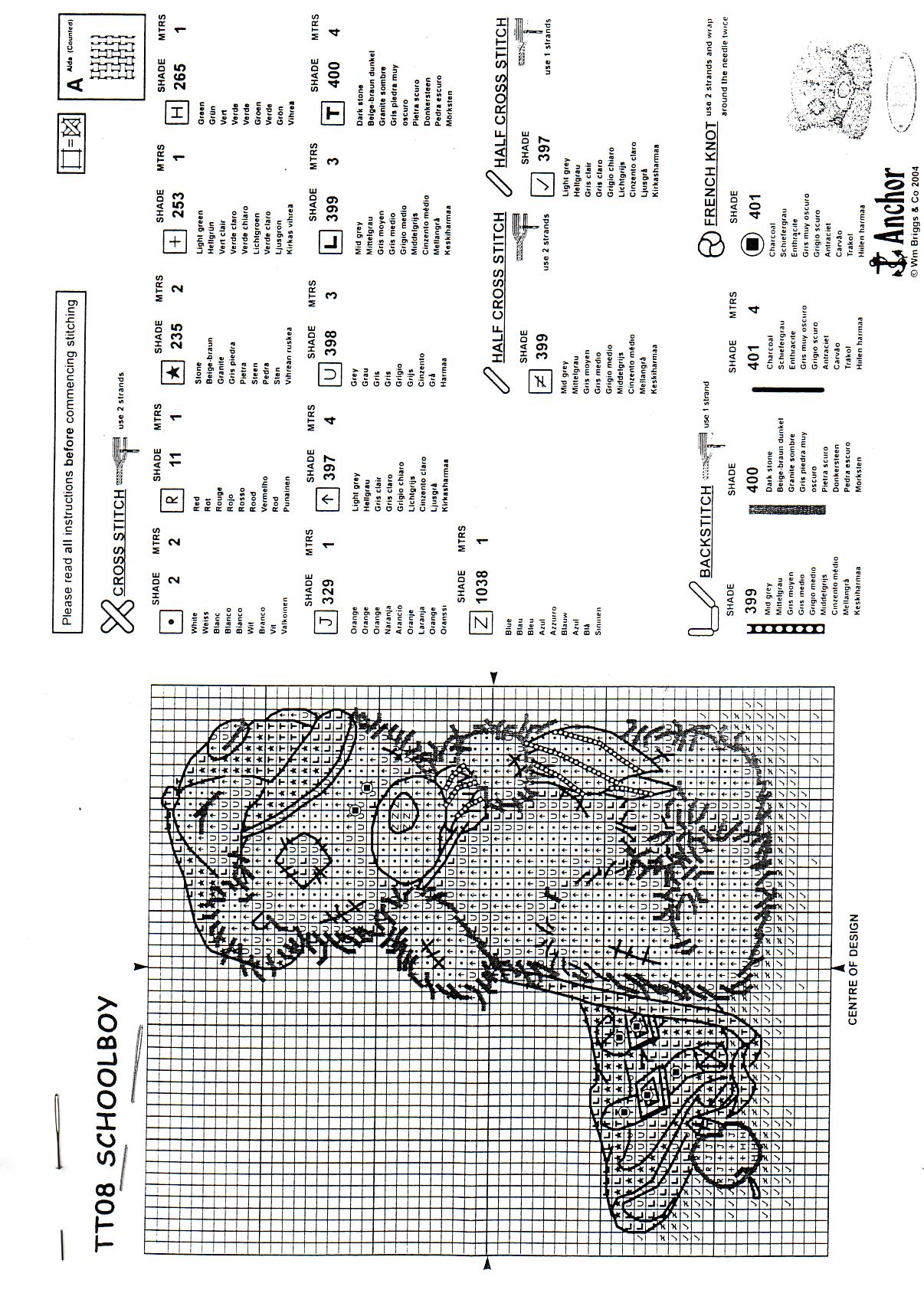 Schema punto croce Scolaro 2