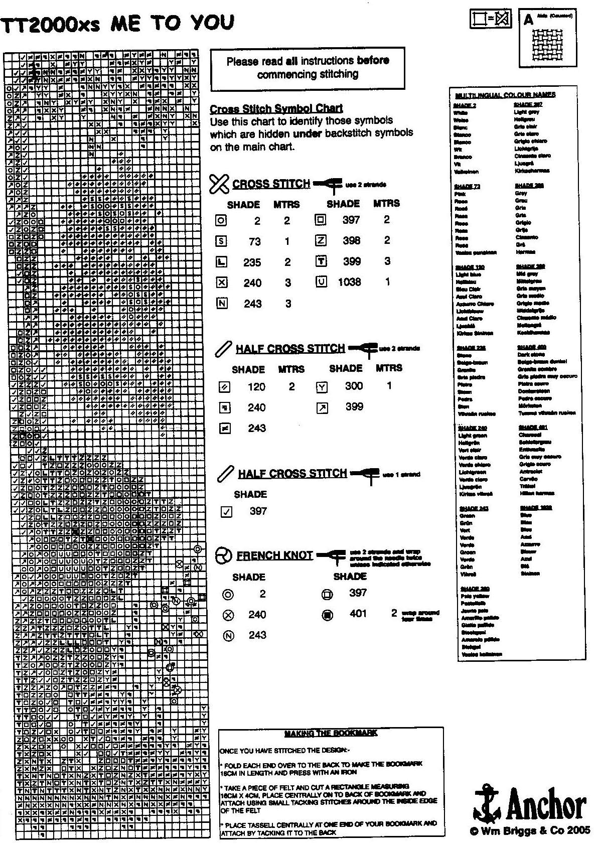 Schema punto croce Segnalibro 1