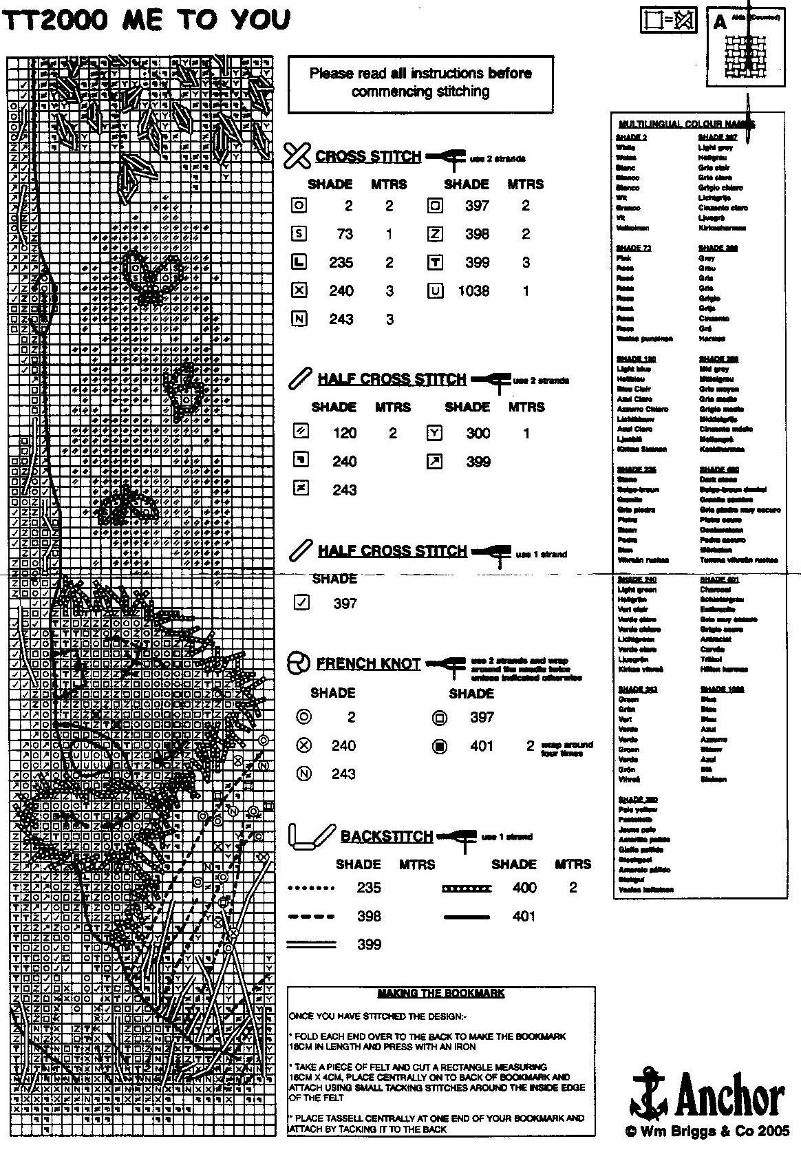 Schema punto croce Segnalibro 2