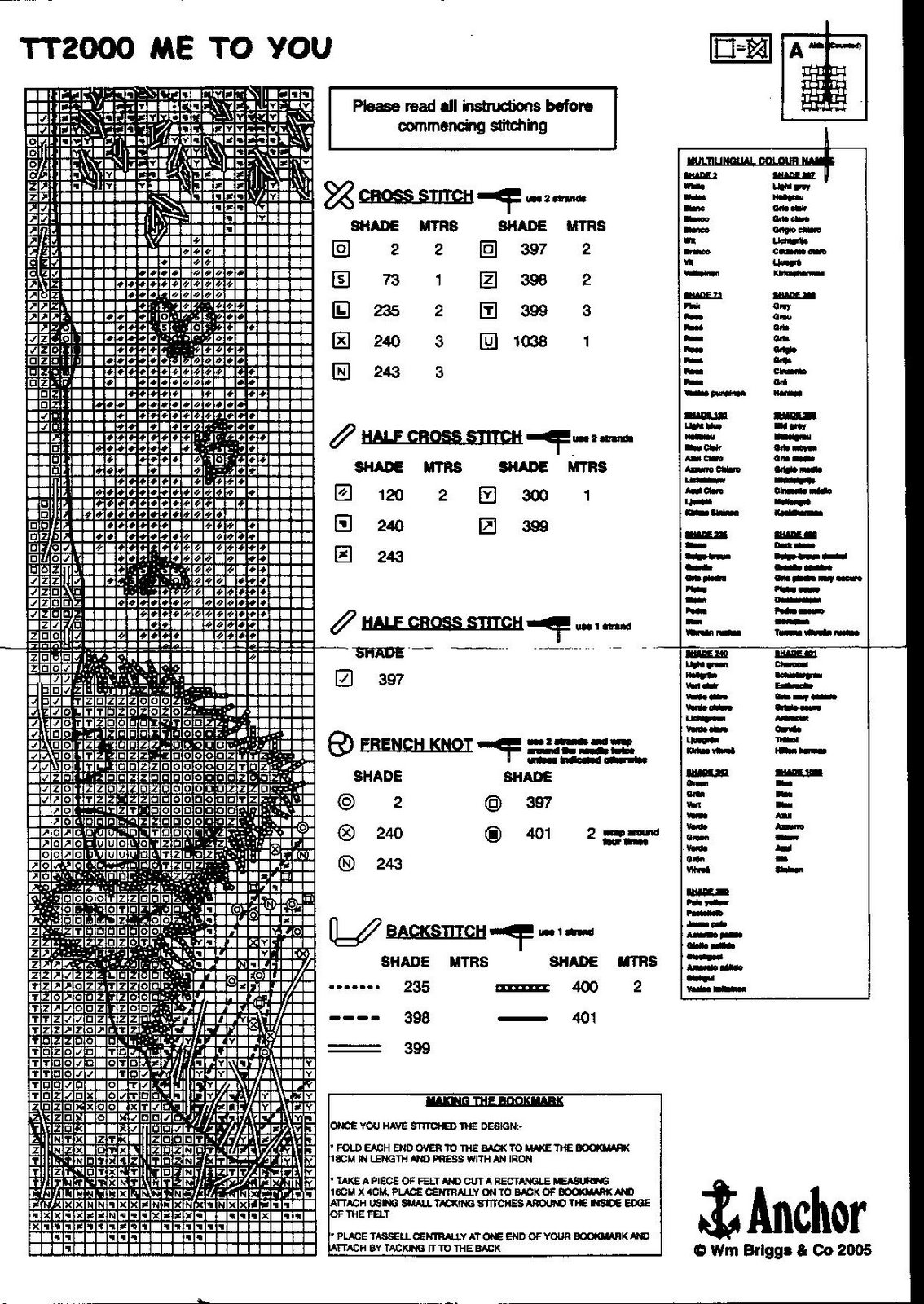 Schema punto croce Segnalibro 3