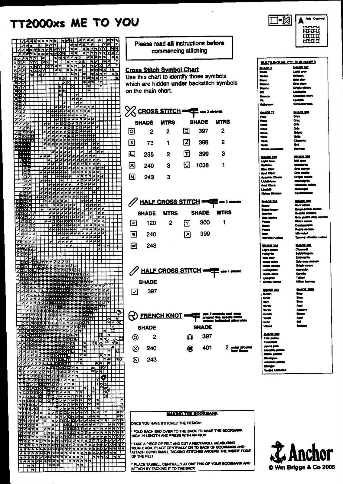 Schema punto croce Segnalibro 5