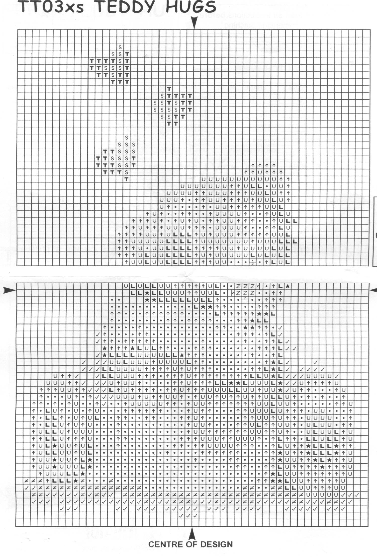 Schema punto croce Teddy Cuscino 3