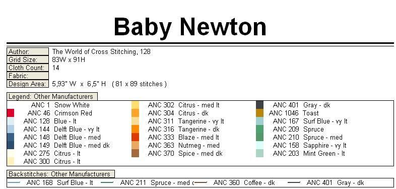 Schema punto croce Baby 2