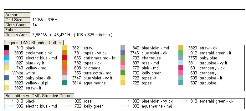 Schema punto croce Metro 13