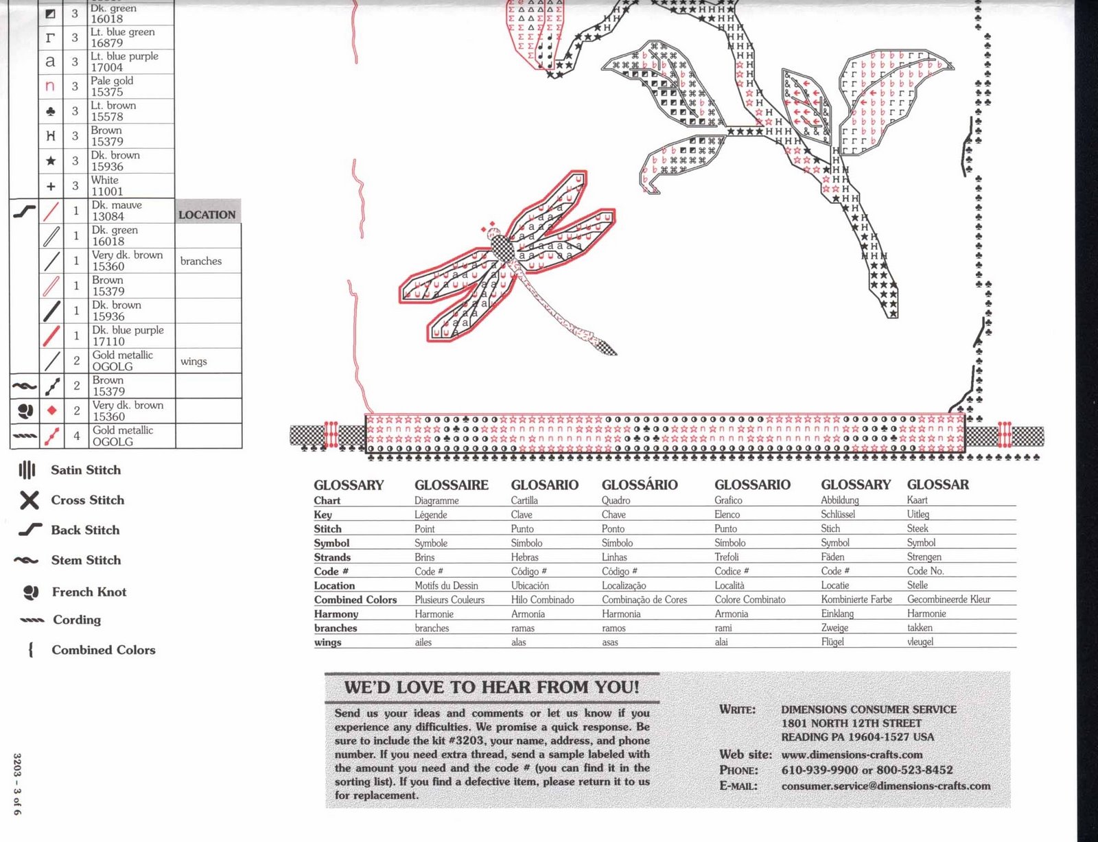 Schema punto croce Floral Scroll 02