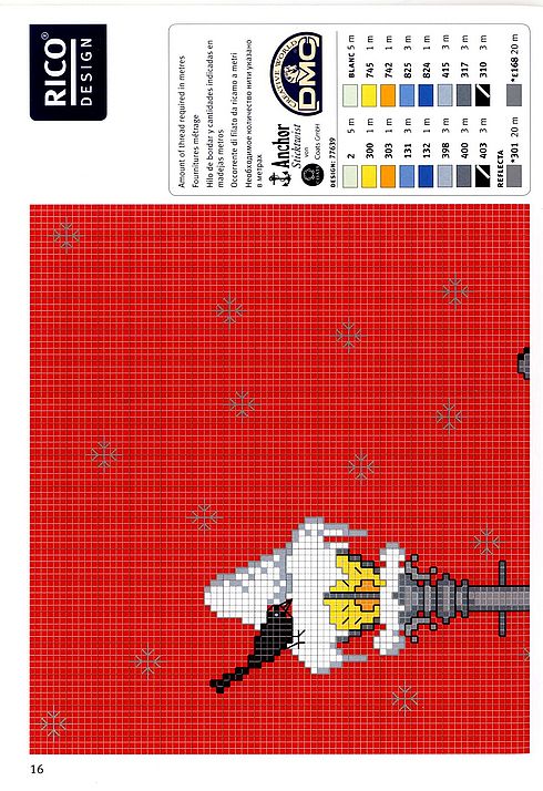 Schema punto croce Snowman Lanterna 02