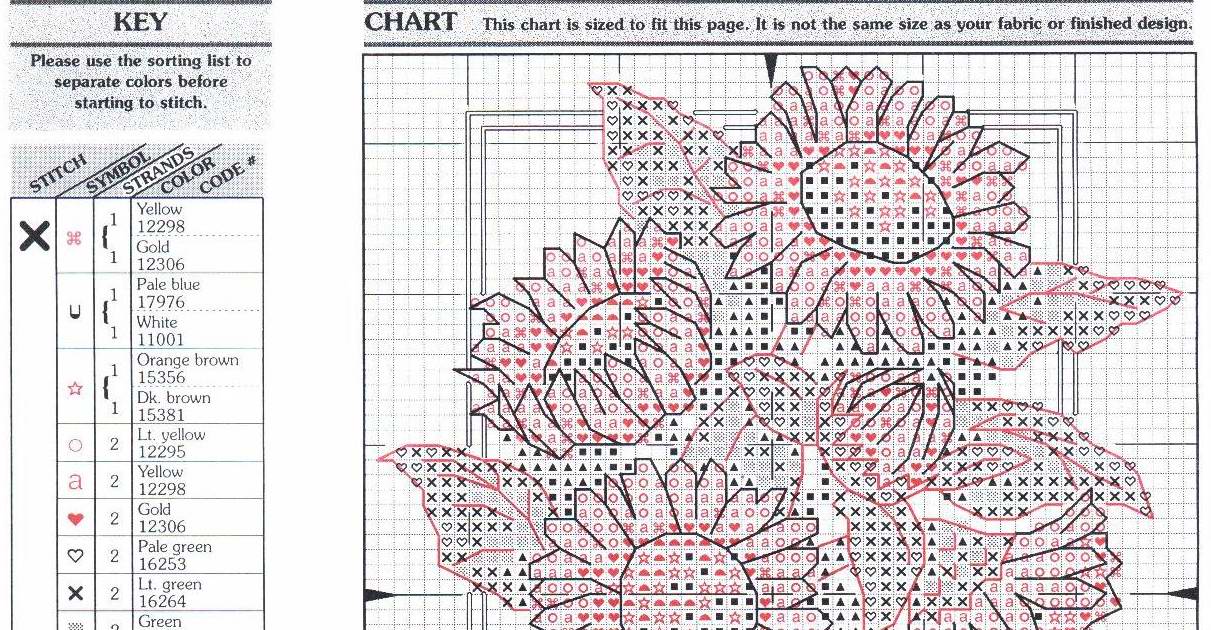 Schema punto croce Sunflower 01