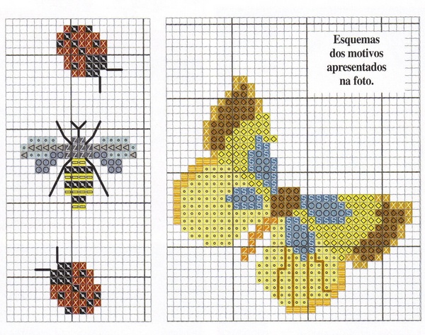 Schema punto croce Farfallina Gialla
