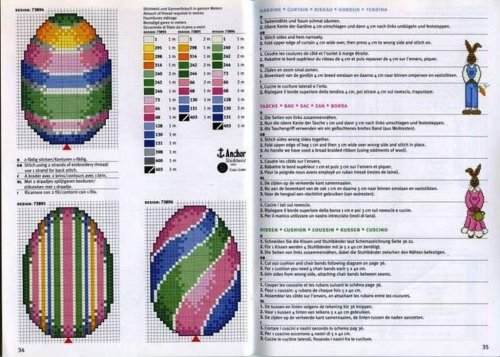 Schema punto croce Uova Colorate