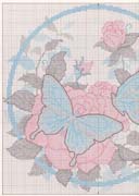 Schema punto croce Butterflies Roses 02