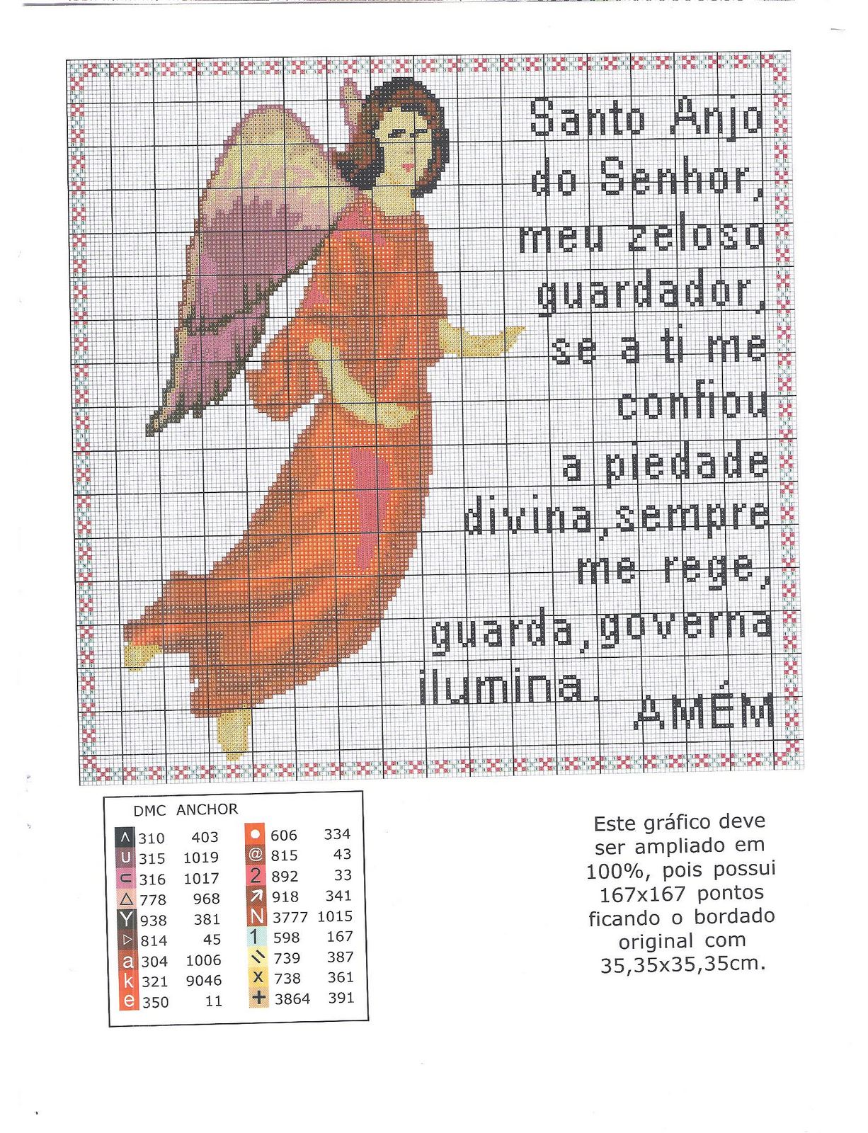 Schema punto croce Angelo Preghiera