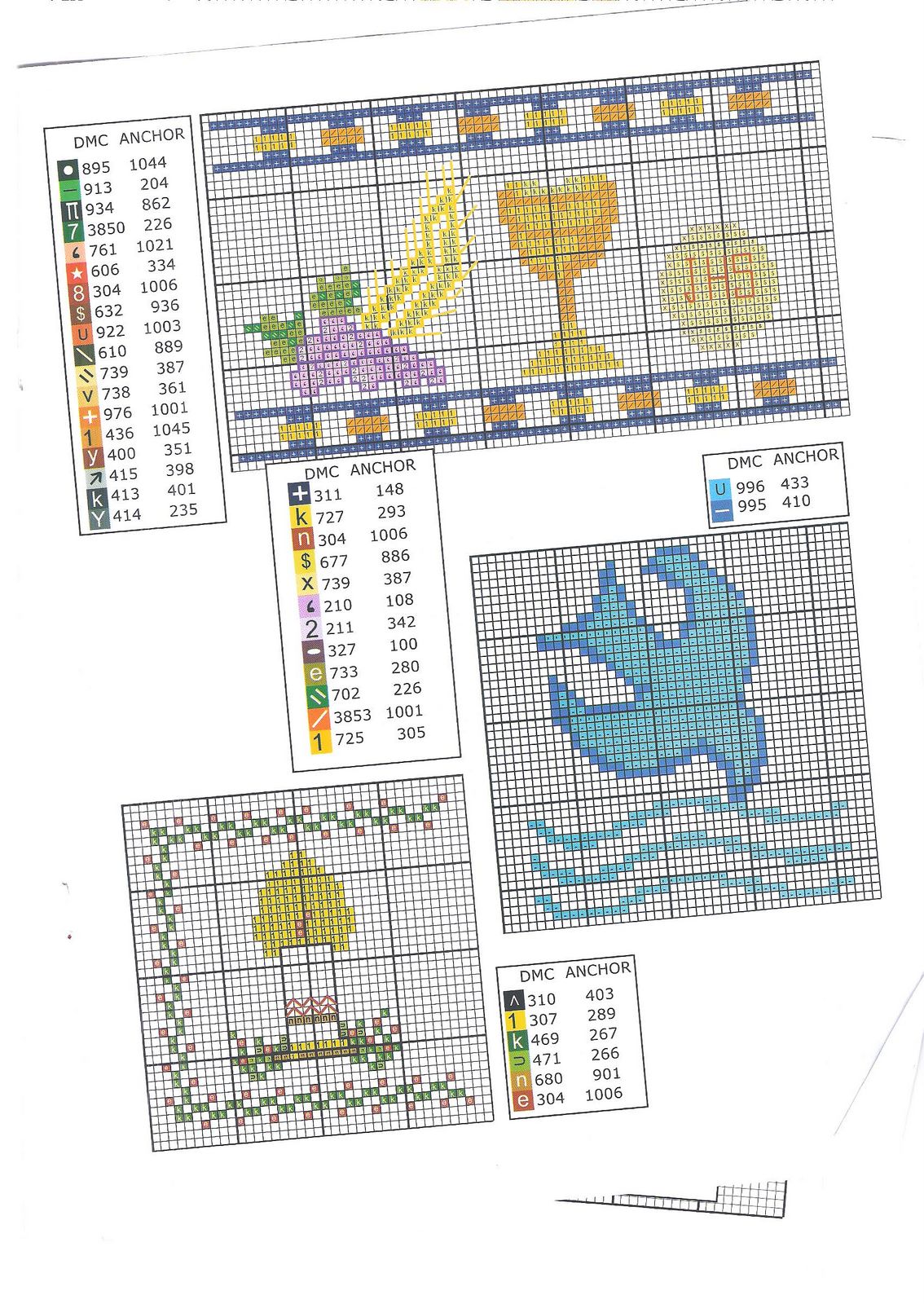 Schema punto croce Calice Colomba Candela