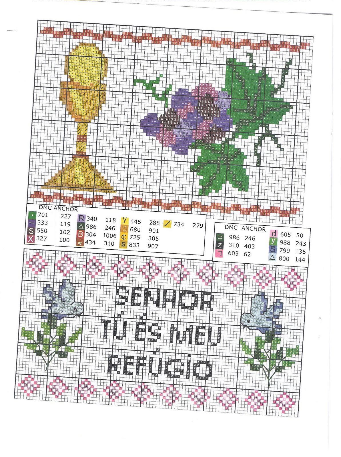 Schema punto croce Calice E Uva