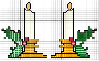 Schema punto croce Candele Ghi