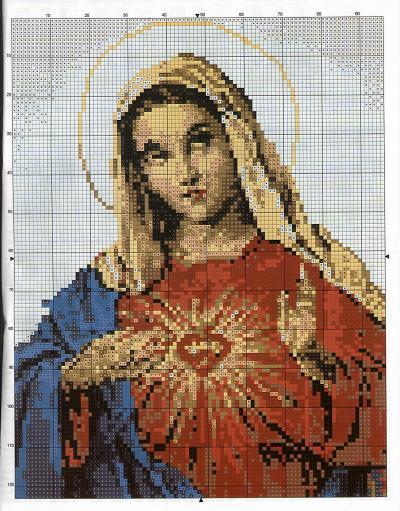 Schema punto croce Cuore Di Maria