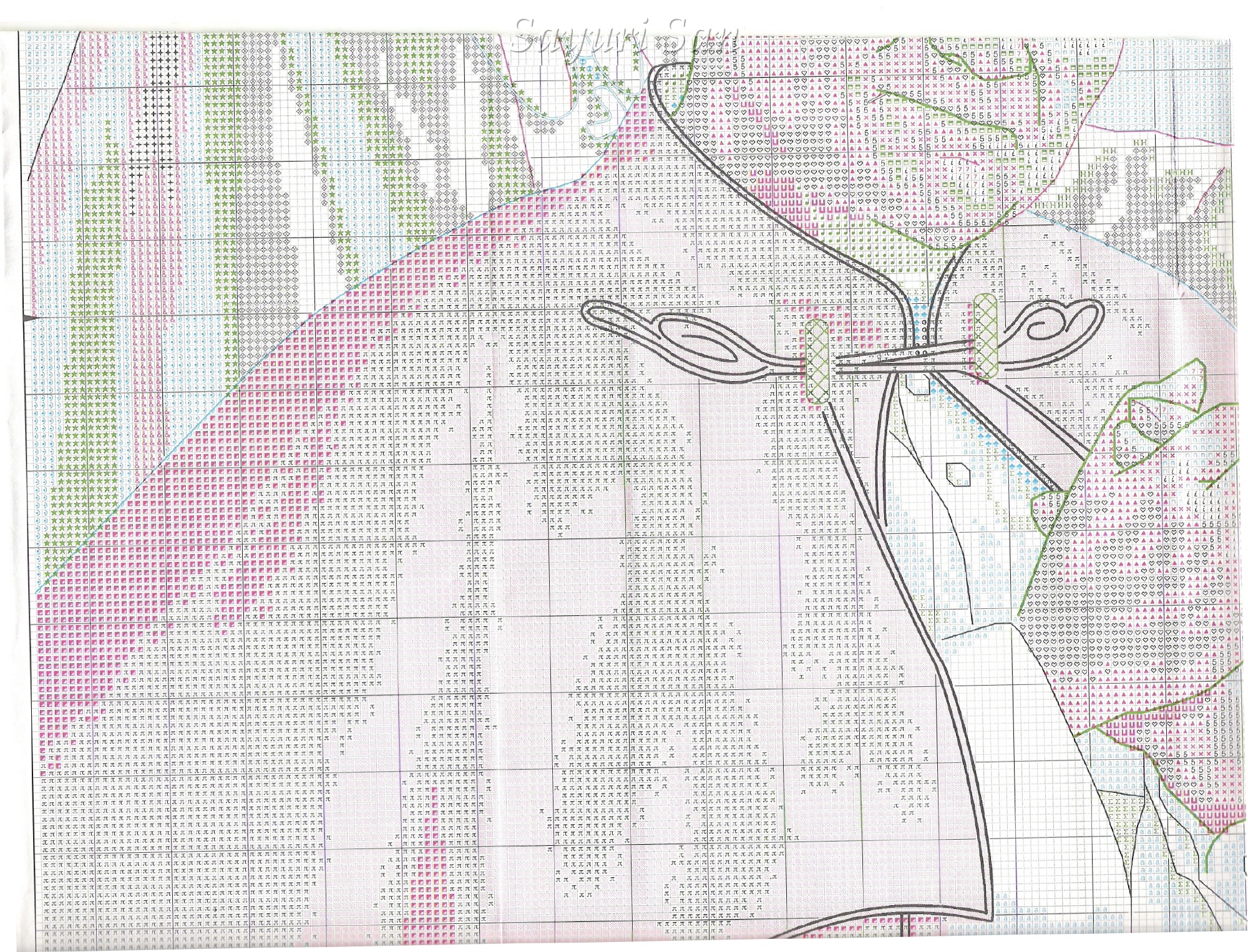 Schema punto croce Giovanni Paolo Secondo 16