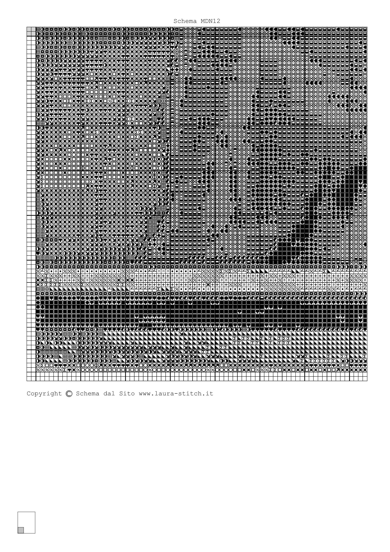 Schema punto croce Madonna 94