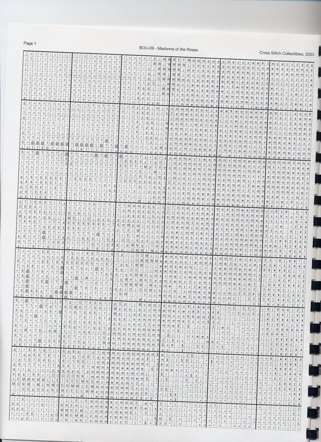 Schema punto croce Madonna Delle Rose 02