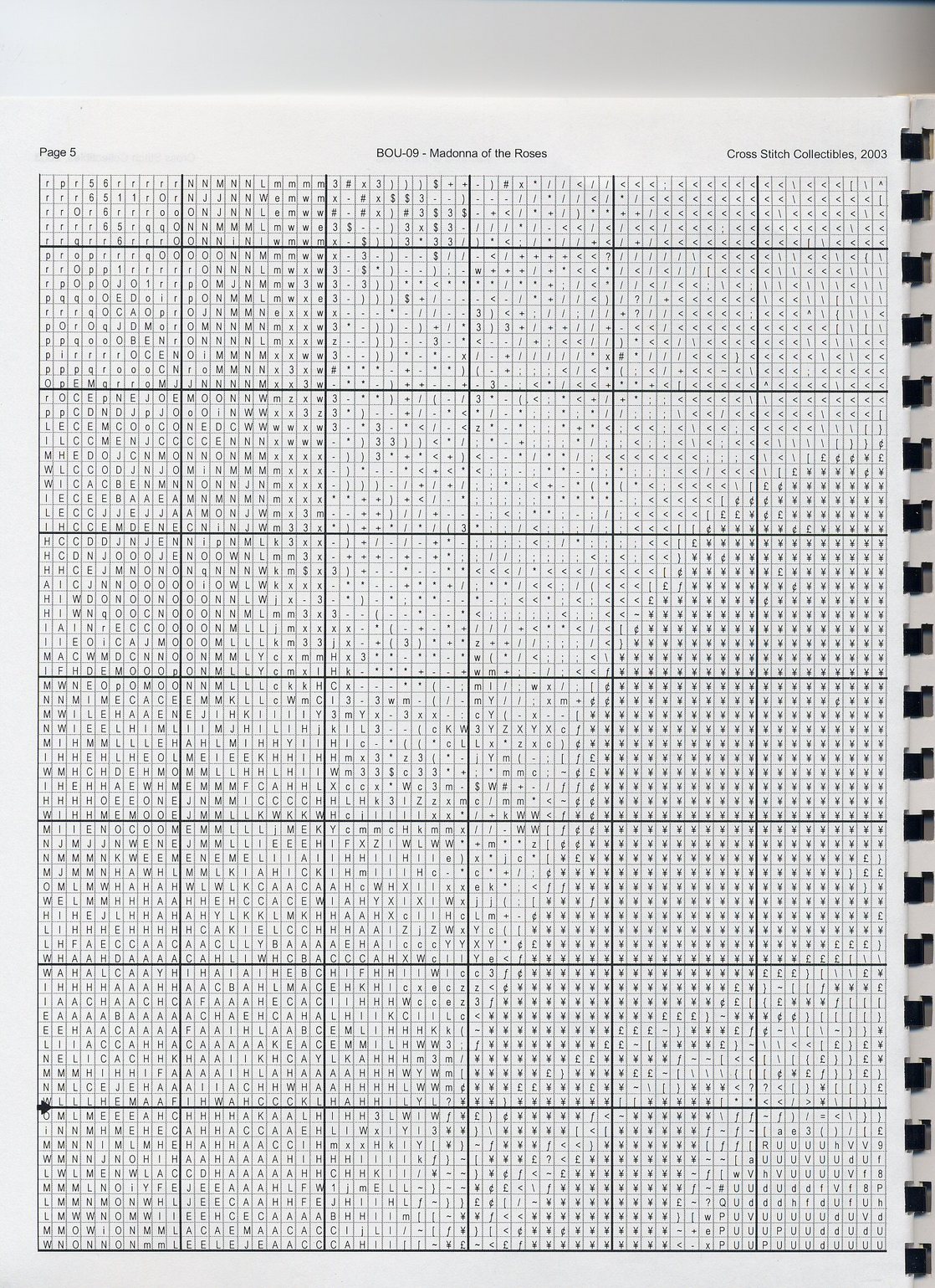 Schema punto croce Madonna Delle Rose 06