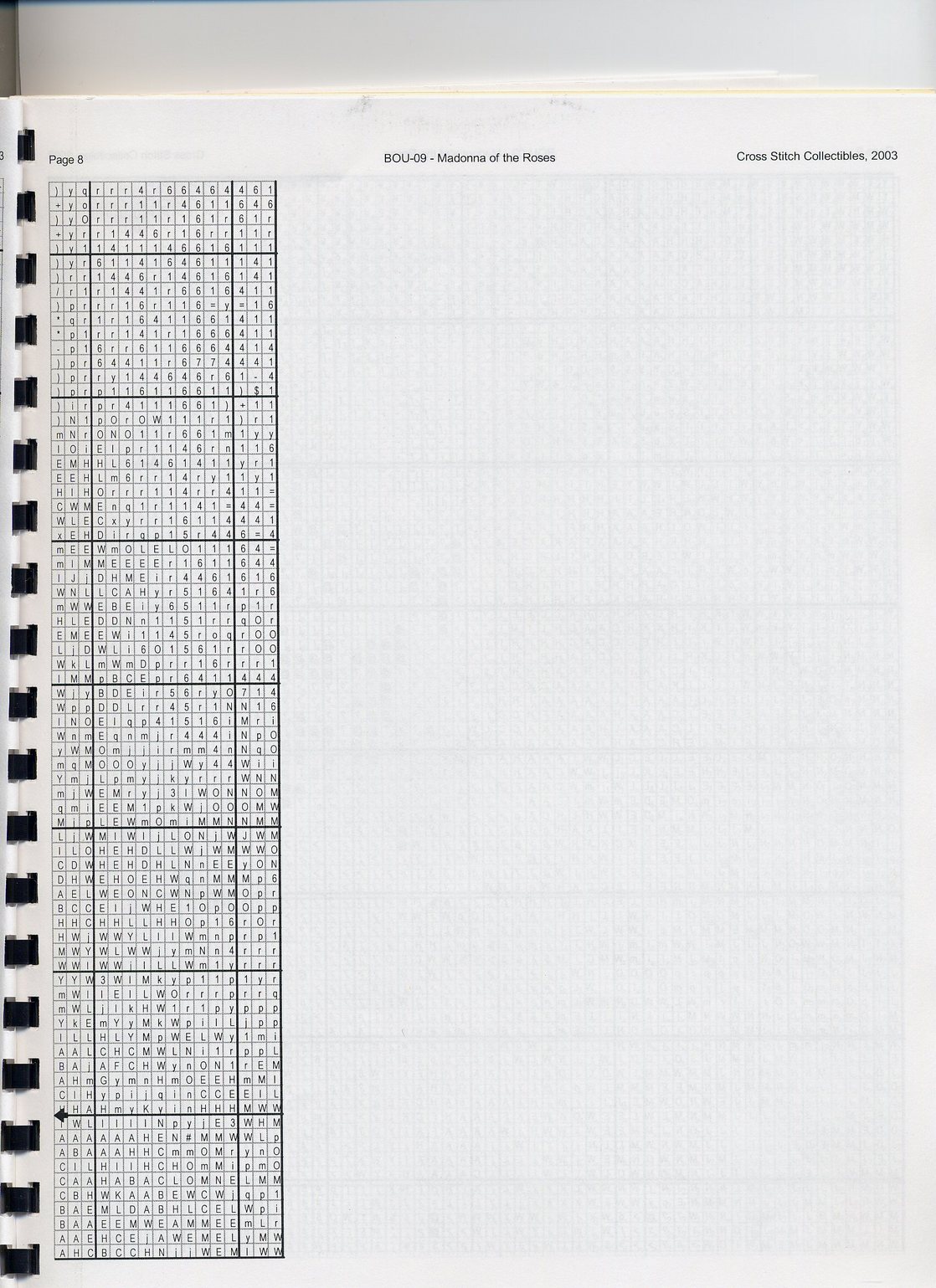 Schema punto croce Madonna Delle Rose 09